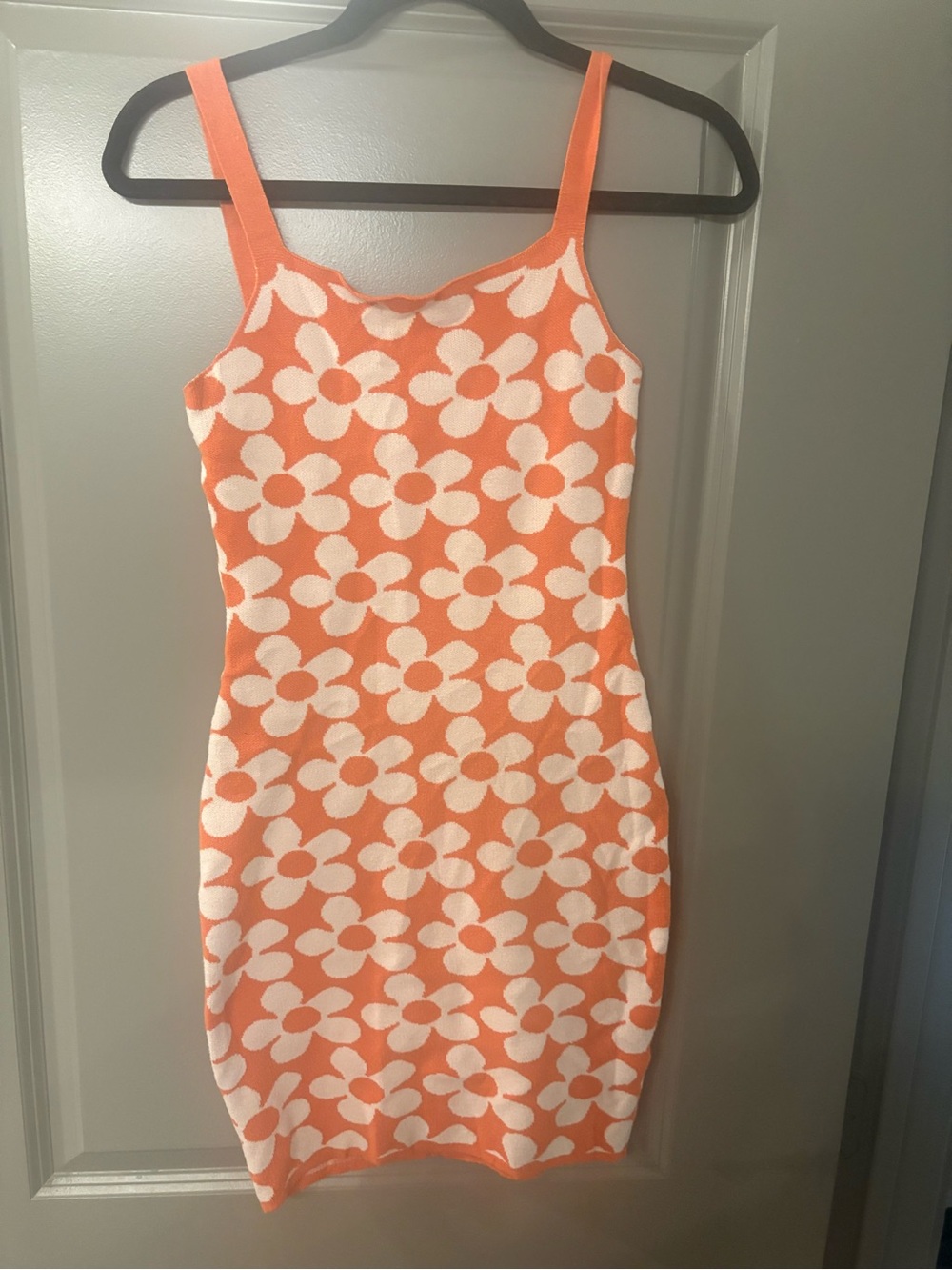 Princess Polly Orange and White Floral Knit Mini Dress